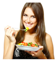 woman eating healthy food to manage pcos